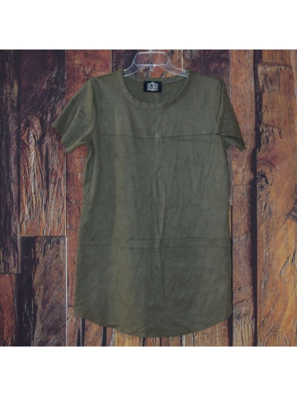 Luxe Women's Sz M Faux Suede Tunic Blouse